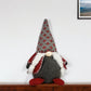 20" Red Gray And White Fabric Christmas Santa Standing Gnome