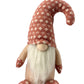 12" Pink And White Fabric Christmas Santa Standing Gnome
