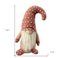12" Pink And White Fabric Christmas Santa Standing Gnome