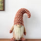 12" Pink And White Fabric Christmas Santa Standing Gnome