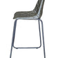 27" Green and Black Leather and Iron Counter Height Bar Chair
