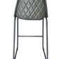 27" Green and Black Leather and Iron Counter Height Bar Chair