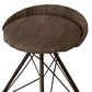 25" Brown And Black Leather And Genuine Leather And Iron Low Back Counter Height Swivel Bar Chair