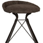 25" Brown And Black Leather And Genuine Leather And Iron Low Back Counter Height Swivel Bar Chair