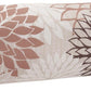 6" X 20" Brown Beige and Ivory Bolster Floral Indoor Outdoor Throw Pillow