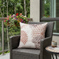 20" Brown Beige and Ivory Floral Indoor Outdoor Throw Pillow