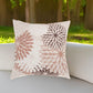 20" Brown Beige and Ivory Floral Indoor Outdoor Throw Pillow