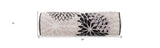 6" X 20" Black Gray and White Bolster Floral Indoor Outdoor Throw Pillow