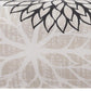 6" X 20" Black Gray and White Bolster Floral Indoor Outdoor Throw Pillow