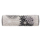 6" X 20" Black Gray and White Bolster Floral Indoor Outdoor Throw Pillow