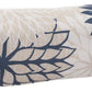 6" X 20" Beige Blue and Ivory Bolster Floral Indoor Outdoor Throw Pillow