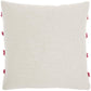 18" Pink and White Geometric Cotton Throw Pillow