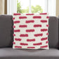 18" Pink and White Geometric Cotton Throw Pillow
