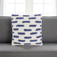 18" Blue and White Geometric Cotton Throw Pillow