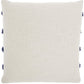 18" Blue and White Geometric Cotton Throw Pillow