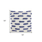 18" Blue and White Geometric Cotton Throw Pillow
