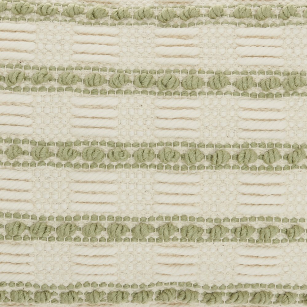 12" X 20" Sage and Ivory Striped Cotton Blend Throw Pillow With Texture