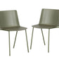 Set of Two Green Heavy Duty Plastic Outdoor Dining Chairs