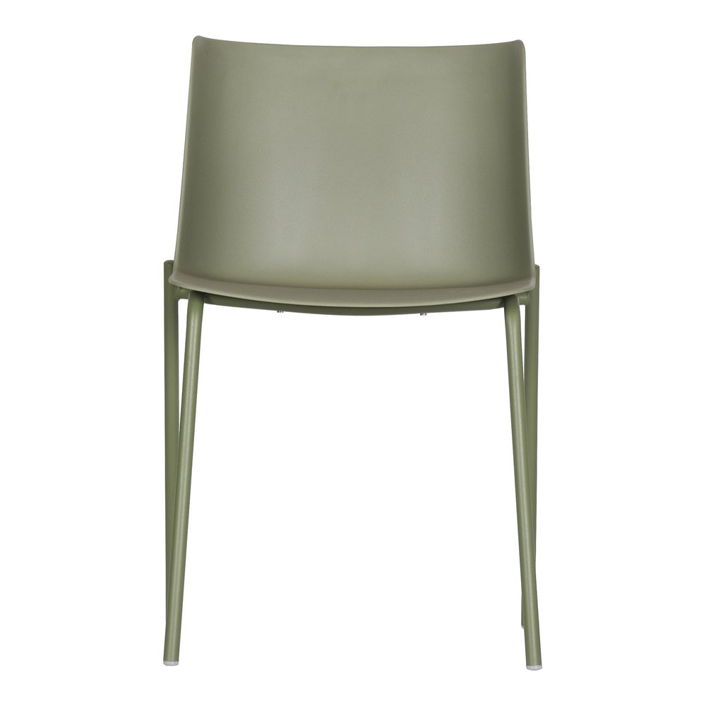 Set of Two Green Heavy Duty Plastic Outdoor Dining Chairs