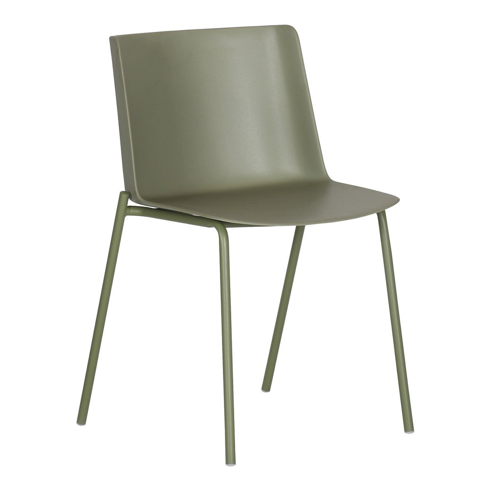 Set of Two Green Heavy Duty Plastic Outdoor Dining Chairs