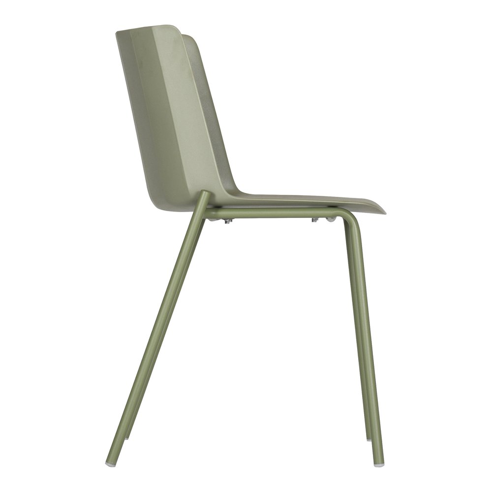 Set of Two Green Heavy Duty Plastic Outdoor Dining Chairs