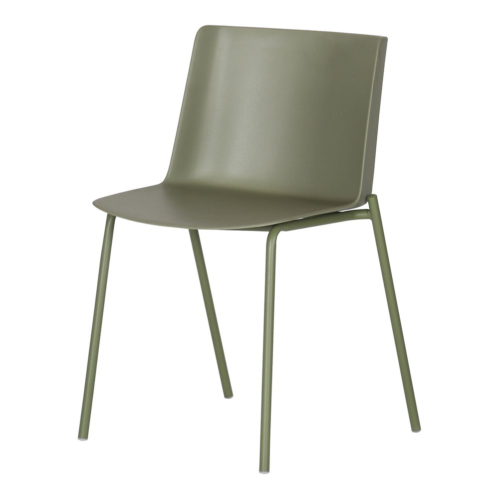 Set of Two Green Heavy Duty Plastic Outdoor Dining Chairs