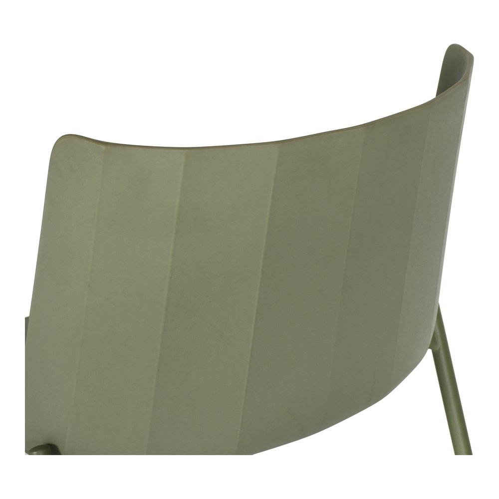 Set of Two Green Heavy Duty Plastic Outdoor Dining Chairs