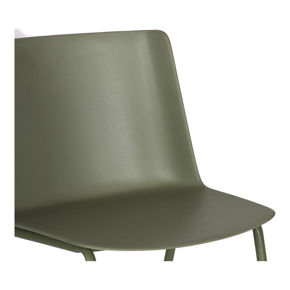 Set of Two Green Heavy Duty Plastic Outdoor Dining Chairs