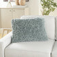 14" X 20" Celadon Shag Lumbar Throw Pillow
