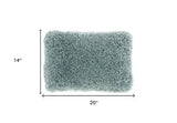 14" X 20" Celadon Shag Lumbar Throw Pillow