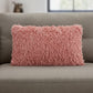 14" X 24" Coral Shag Lumbar Throw Pillow