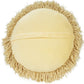 14" X 14" Yellow Round Shag Throw Pillow