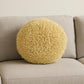 14" X 14" Yellow Round Shag Throw Pillow