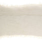14" X 24" Ivory Cotton Throw Pillow With Fringe