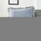 22" Blue Cotton Throw Pillow With Fringe