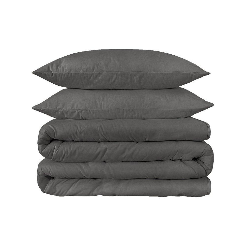 Charcoal Queen Cotton Blend 1200 Thread Count Washable Duvet Cover Set