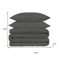 Gray King Cotton Blend 1500 Thread Count Washable Duvet Cover Set
