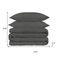 Gray King Cotton Blend 1500 Thread Count Washable Duvet Cover Set