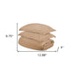 Beige King Cotton Washable Duvet Cover Set