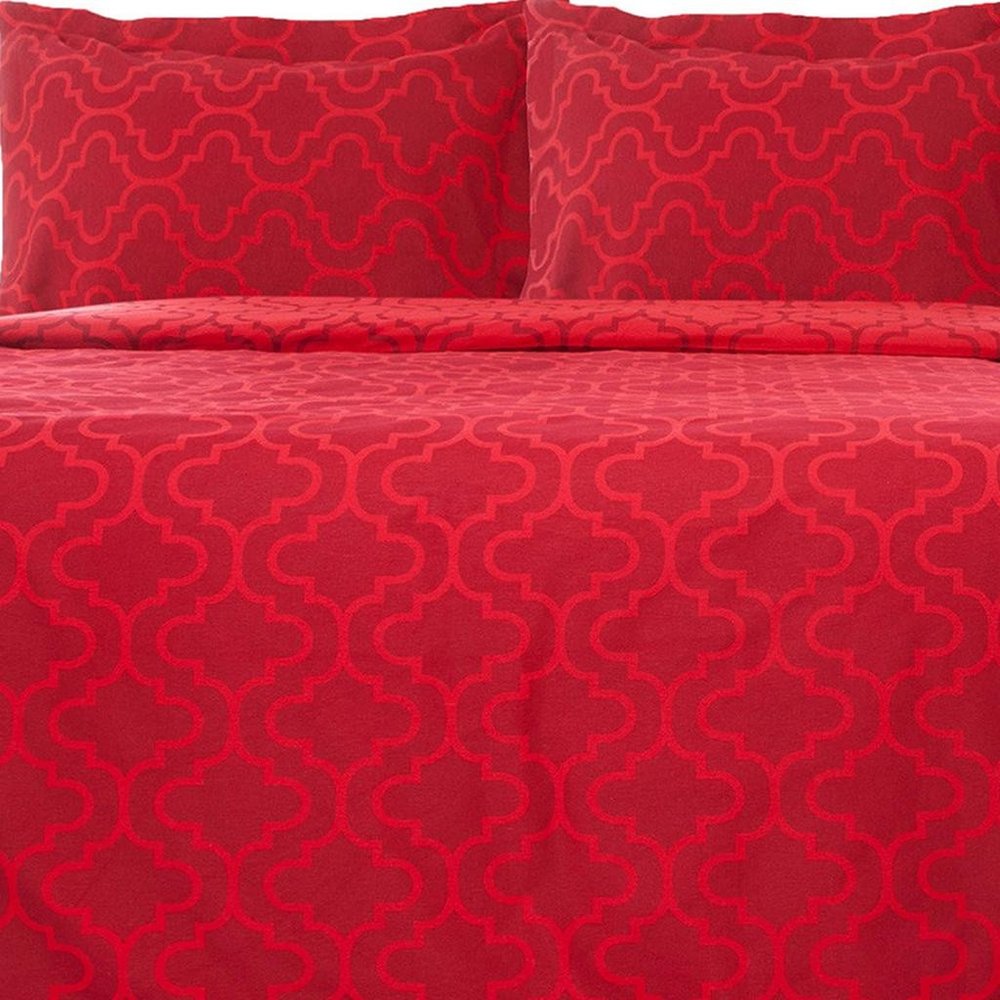 Burgundy King Cotton Blend Thread Count Washable Duvet Cover Set
