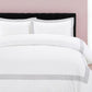 Gray and White Queen 100% Cotton 200 Thread Count Washable Duvet Cover Set