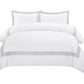 Gray and White Queen 100% Cotton 200 Thread Count Washable Duvet Cover Set