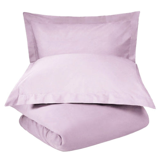 Lilac King Cotton Washable Duvet Cover Set With Two Shams