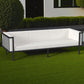 77" Black Iron and Cushions Patio Sofa
