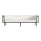 77" Black Iron and Cushions Patio Sofa