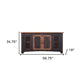 60" Black Solid Wood Cabinet Enclosed Storage Distressed TV Stand