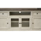 60" Ivory Solid Wood Open shelving Distressed TV Stand