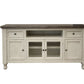 79" Ivory Solid Wood Open shelving Distressed TV Stand