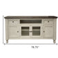 79" Ivory Solid Wood Open shelving Distressed TV Stand