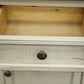 79" Ivory Solid Wood Open shelving Distressed TV Stand